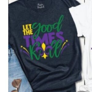 Mardi Gras T-shirt size Small  “let the good times roll” EUC worn 1x maybe
